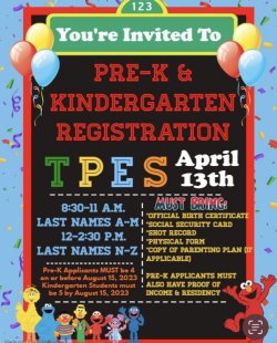 2023 K Registration and Pre K Application Day Ad